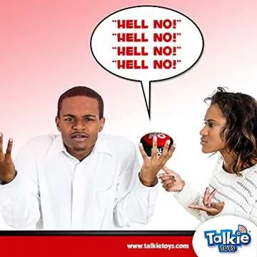 Talkie Toys Products Hell No Button - 10 Funny Hell No Sound Button Sayings - Hilarious Talking Toy to Just Say No - Stress Reliever