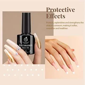 Beetles Gel Top Coat Base Coat and Cuticle Oil Set 3Pcs, No Wipe Top Gel Glossy Shine Long Lasting Valentine's Day Gift for Her, Cuticle Oil Care for Dry Damaged for Stronger Nails