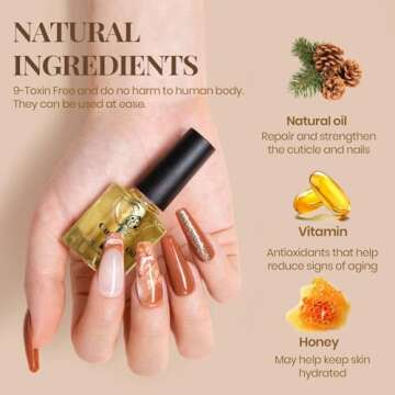 Beetles Gel Top Coat Base Coat and Cuticle Oil Set 3Pcs, No Wipe Top Gel Glossy Shine Long Lasting Valentine's Day Gift for Her, Cuticle Oil Care for Dry Damaged for Stronger Nails