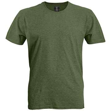 Gildan Adult Softstyle Cotton T-Shirt, Style G64000, Multipack, Heather Military (2-Pack), Large
