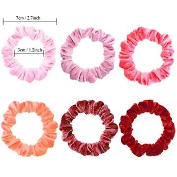 Small Funtopia Velvet Scrunchies - 24 Pcs Colorful Hair Ties for All Styles