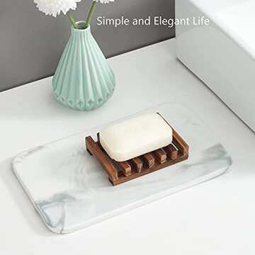 Wooden Soap Dish for Shower,Set of 3,Self Draining Bar Holder for Bathroom, Soap Saver Tray Soap Sta...