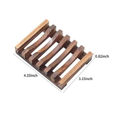 Wooden Soap Dish for Shower,Set of 3,Self Draining Bar Holder for Bathroom, Soap Saver Tray Soap Stand for Homemade Soap, Vowupt