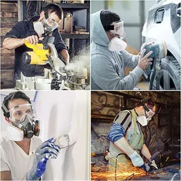 Professional Reusable Respirator Mask with Safety Glasses