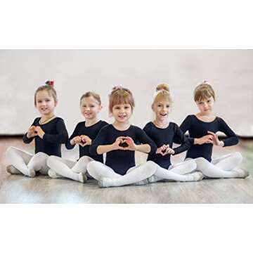 DANSHOW Girls' Team Basic Long Sleeve Leotard for Toddler Gymnastics Dance Ballet(2KD3028-S-06)