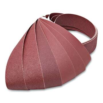 Red Label Abrasives 2 X 72 Inch Flexible Aluminum Oxide Multipurpose Sanding Belts for Woodworking, ...