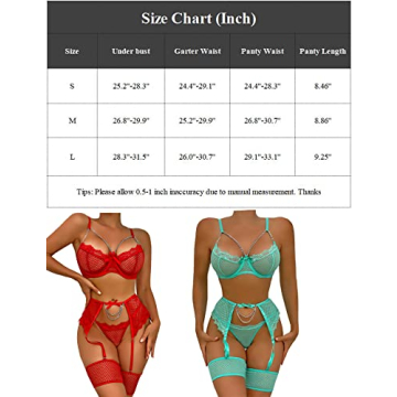 Aranmei Women's Sexy Eyelash Lingerie Set - 4 Pieces