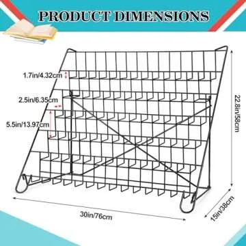 Gejoy 6 Tiered Book Display Rack Wire CD Display Rack Book SigningTabletop Magazine Countertop Holde...