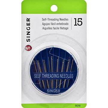 SINGER Self-Threading Hand Sewing Needles - 15 Count
