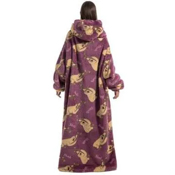 Wearable Blanket Hoodie for Adults Oversized Blanket Hoodie Extra Long Womens Blanket Hoodie Sweatshirt Blanket with Pockets as Birthday Gifts Christmas Gifts for Mom Women Girlfriend Men