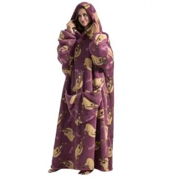 Wearable Blanket Hoodie for Adults Oversized Blanket Hoodie Extra Long Womens Blanket Hoodie Sweatshirt Blanket with Pockets as Birthday Gifts Christmas Gifts for Mom Women Girlfriend Men