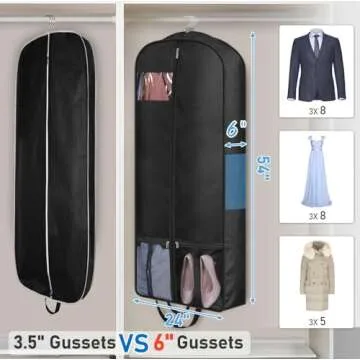 MISSLO 54" Garment Bag for Travel - Durable Dress Cover