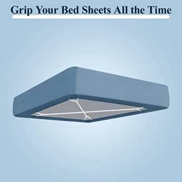 Sopito Sheet Straps, Adjustable Bed Sheet Suspenders Max Stretch from 29.5 in to 82.7 in Compatible for Crib to King Size Bed, Non Slip Holder Fasteners Clips, 2pcs/White