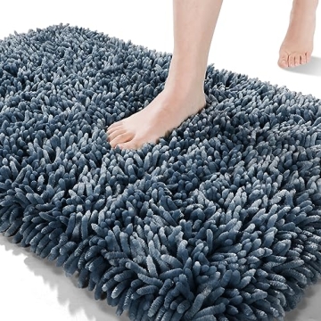 Yimobra Long Chenille Bathroom Rug Mat 44.1 x 24, Soft Comfortable Non-Slip Large Size Bath Mat, Sup...
