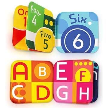 Floating Baby Bath Books Set of 4 - Bath Books for Babies, Infants - Waterproof, Mold-Free Bath Toys...