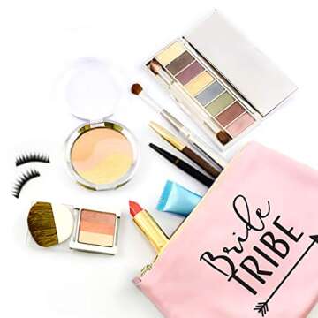 Stunning 6 Piece Bride Tribe Canvas Cosmetic Bag Set