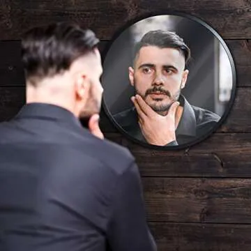 HBCY Round Black Mirror - Elegant 16" Wall Decor