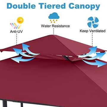 ABCCANOPY 8'x5' Grill Gazebo with LED Lights for BBQ