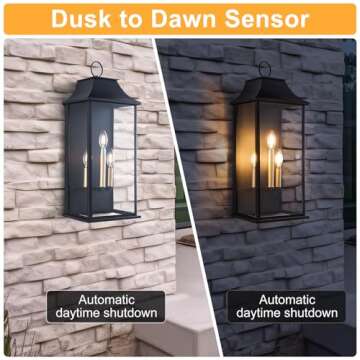 Elegant Lawyettle Dusk to Dawn Outdoor Wall Light 25"