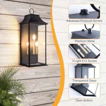 Elegant Lawyettle Dusk to Dawn Outdoor Wall Light 25"