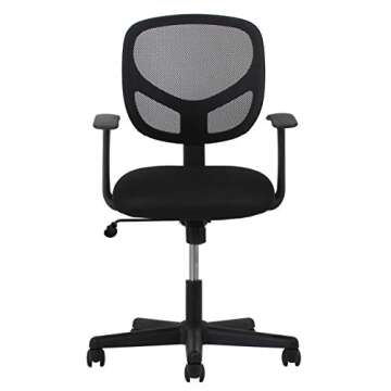 OFM ESS Collection Mesh Back Office Chair, 24.5" D x 24.25" W x 38.50" H, Black, Black