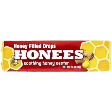 Honees Honey Filled Drops, Honey Cough Drops with Real Honey-Natural Sore Throat Relief-Nothing Arti...