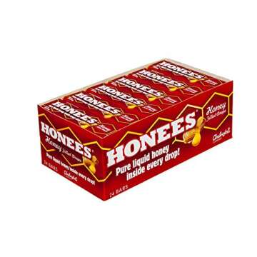 Honees Honey Filled Drops, Honey Cough Drops with Real Honey-Natural Sore Throat Relief-Nothing Artificial-Throat Coat Lozenges, Natural Cough Suppressant, Non-GMO, Gluten Free (24 Pack – 216 drops)