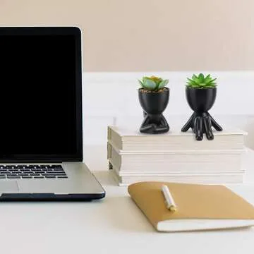 Mini Fake Succulents - Modern Desk Decor