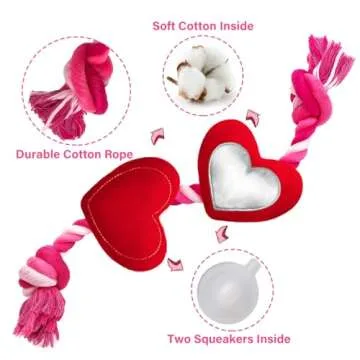 Lepawit Valentine's Day Dog Toys for Playful Dogs
