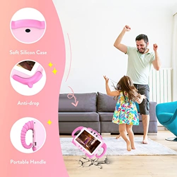 YosaToo Kids Tablet 7 inch Tablet for Kids Toddlers Tablet with Case WiFi Dual Camera, Kids Android Learning Tablet Kids Software Installed Parent Controls for Boys Girls