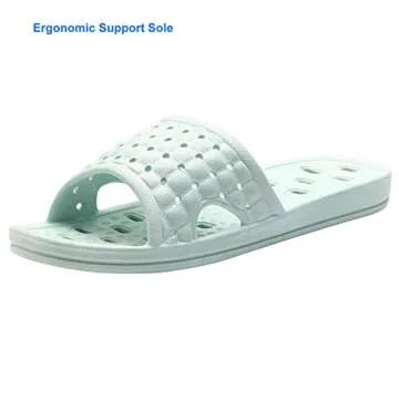 COZYAREA Shower Shoes Quick Dry Non-Slip Bathroom Slippers for Men Women Dorm Home Slides Light Blue Size 7.5-8 Women/6.5-7 Men