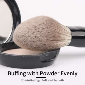 ENZO KEN Natural Goat Hair Makeup Brush Set with Case, Natural Makeup Brushes, Natural Bristle Makeup Brushes, Natural Hair Makeup Brushes Set Professional, Walnut Cosmetic Brushes Makeup Set - MONI