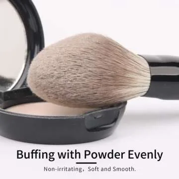 ENZO KEN Natural Goat Hair Makeup Brush Set with Case, Natural Makeup Brushes, Natural Bristle Makeup Brushes, Natural Hair Makeup Brushes Set Professional, Walnut Cosmetic Brushes Makeup Set - MONI