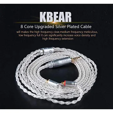 KBEAR 8 Core Silver Plated Earphone Cable for High Fidelity Audio