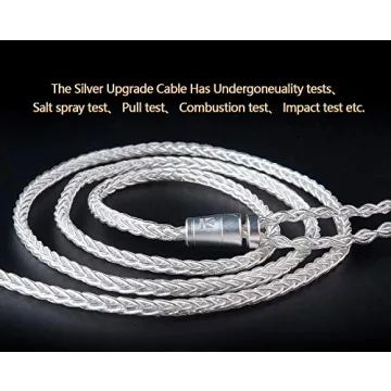 KBEAR 8 Core Silver Plated Earphone Cable for High Fidelity Audio