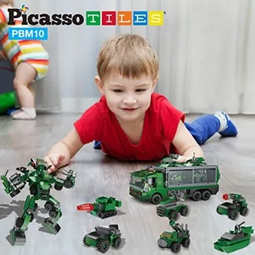 PicassoTiles 655pc Transformer Building Kit for Kids