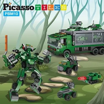 PicassoTiles 655pc Transformer Building Kit for Kids