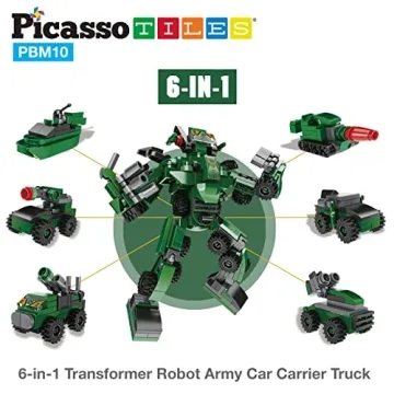 PicassoTiles 655pc Transformer Building Kit for Kids