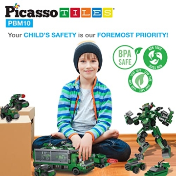 PicassoTiles 655pc Transformer Building Kit for Kids