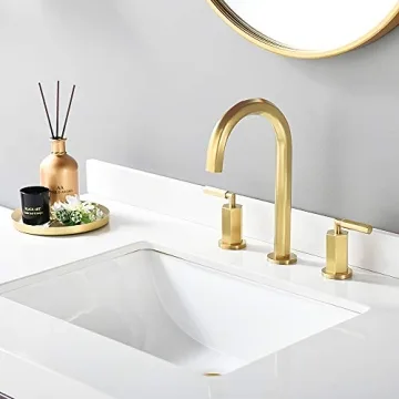 Elegant Phiestina Widespread Gold Bathroom Faucet