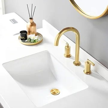 Elegant Phiestina Widespread Gold Bathroom Faucet
