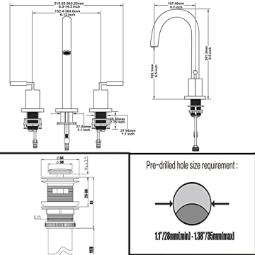 Elegant Phiestina Widespread Gold Bathroom Faucet