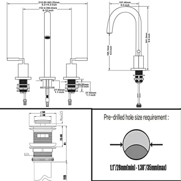 Elegant Phiestina Widespread Gold Bathroom Faucet