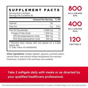 Jarrow Formulas® EPA-DHA Balance®, 1,200 mg Omega-3 Fatty Acids for Cardiovascular Support, 120 So...