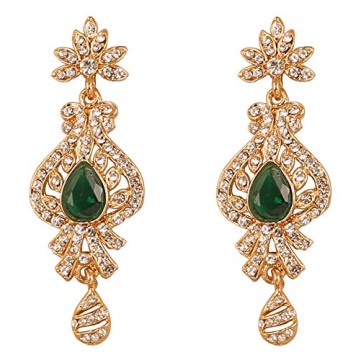 Touchstone Indian Bollywood Desire Grand Designer Gold Tone Chandelier Earrings for Women