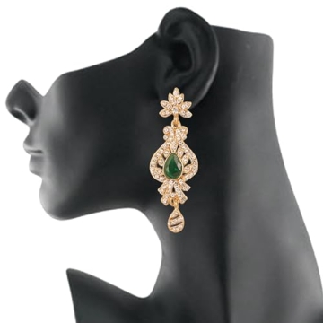 Touchstone Peacock Motif Chandelier Earrings for Women