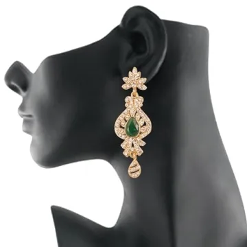 Touchstone Peacock Motif Chandelier Earrings for Women