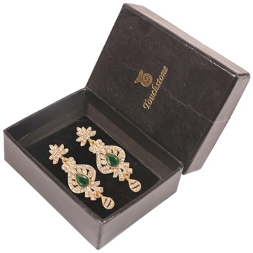 Touchstone Peacock Motif Chandelier Earrings for Women