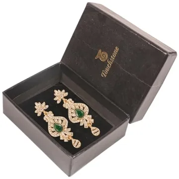 Touchstone Peacock Motif Chandelier Earrings for Women