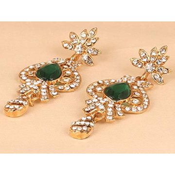 Touchstone Peacock Motif Chandelier Earrings for Women